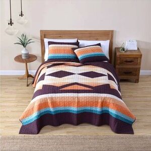 Pendleton Crescent Butte Quilt & Shams 3 Pc Set King Bed Washable 110" x 96"